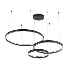 Светильник подвесной светодиодный FL5882/3 BK черный 90W 3000K/4200K/6400K D800/600/400*1070 (без ПДУ), фото 