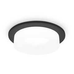 Встраиваемый точечный светильник с акрилом TN1312 SBK/FR черный песок/белый матовый GU5.3 D98*45, фото 