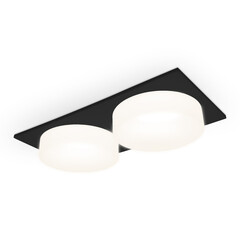 Встраиваемый точечный светильник с акрилом TN1319/2 SBK/FR черный песок/белый матовый GU5.3 182*92*45, фото 