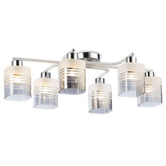 Светильник потолочный TR303207/6 WH/CH/SM/FR белый/хром/дымчатый/белый матовый E27*6 max 60W 710*400*200, фото 