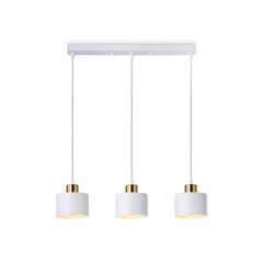 Подвесной светильник в стиле лофт TR8117/3 WH/BS белый/латунь E27*3 max 40W 580*120*970, фото 