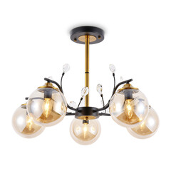 Подвесная люстра TR9072/5 BK/TI черный/янтарь E14 max 40W D620*420, фото 
