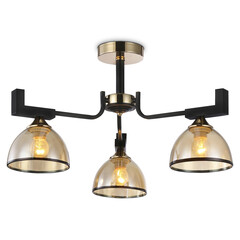 Подвесная люстра TR9098/3 BK/GD/TI черный/золото/янтарь E27*3 max 40W D600*316, фото 