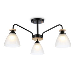 Светильник подвесной TR9564/3 BK/FR черный/белый матовый E27/3 max 40W D620*250, фото 