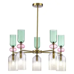 SL2000.202.05 Люстра потолочная ST-Luce Золотистый/Дымчатый E14 5*40W GEA, фото 