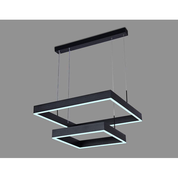 Светильник светодиодный подвесной с пультом FA6633/2 BK черный 108W 600*600*720 (ПДУ РАДИО 2.4G), фото , изображение 3