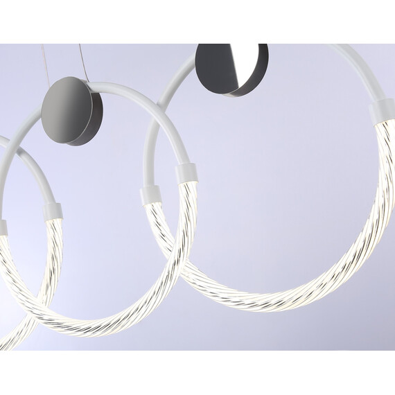 Светильник светодиодный подвесной FL10598/4 WH/CH белый/хром 4200K 45W 940*20*1200 (Без ПДУ), фото , изображение 5