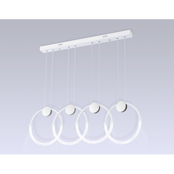 Светильник светодиодный подвесной FL10598/4 WH/CH белый/хром 4200K 45W 940*20*1200 (Без ПДУ), фото , изображение 3