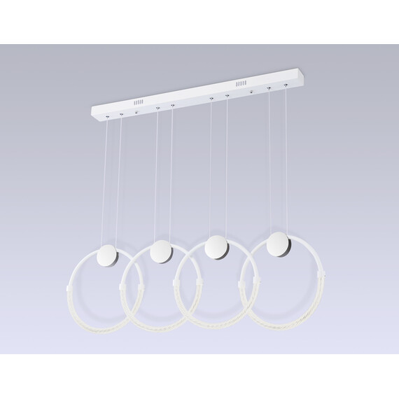 Светильник светодиодный подвесной FL10598/4 WH/CH белый/хром 4200K 45W 940*20*1200 (Без ПДУ), фото , изображение 2