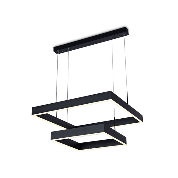 Светильник светодиодный подвесной с пультом FA6633/2 BK черный 108W 600*600*720 (ПДУ РАДИО 2.4G), фото 