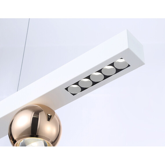 Светильник светодиодный подвесной FL5955 WH/GD белый/золото 4200K 18W 1000*70*1200 (Без ПДУ), фото , изображение 6