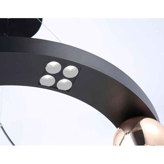 Светильник светодиодный подвесной FL5961 BK/GD черный/золото 4200K 32W  D600*1200 (Без ПДУ), фото , изображение 4