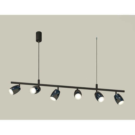 Комплект подвесного поворотного светильника с акрилом XB9006550/6 SBK/DCH/FR черный песок/черный хром/белый матовый MR16 GU5.3 (С9006, С1123, N7165), фото 