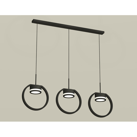 Комплект подвесного светильника с акрилом XB9107150/3 SBK/FR черный песок/белый матовый GX53 (C9107, N8415), фото 