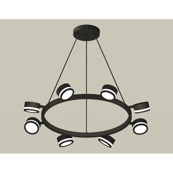 Комплект подвесного поворотного светильника с акрилом XB9198200/8 SBK/FR черный песок/белый матовый GX53 (C9198, N8415), фото 