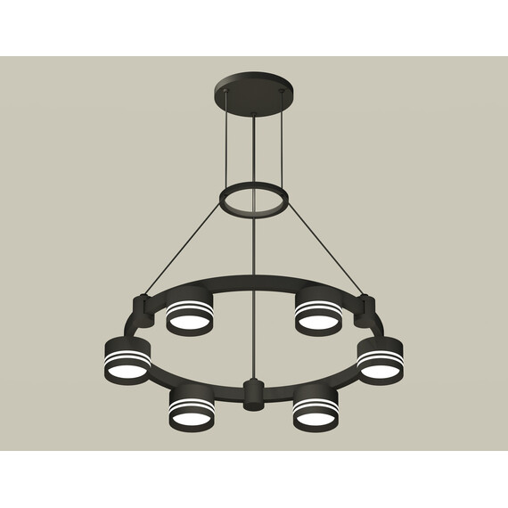 Комплект подвесного светильника с акрилом XR92051203/6 SBK/FR черный песок/белый матовый GX53  (A9205, C9232, N8478), фото 