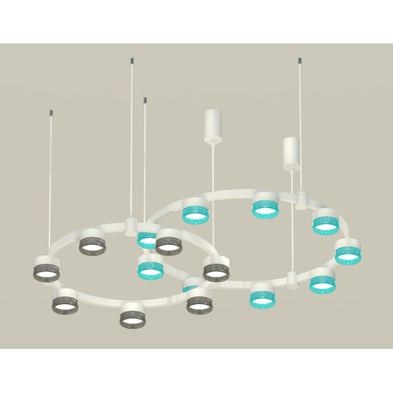 Комплект подвесного светильника с композитным хрусталем XR92081300/16 SWH/BL/BK белый песок/голубой/тонированный GX53 (A9208, C9241, C9236, N8488, N8484), фото 