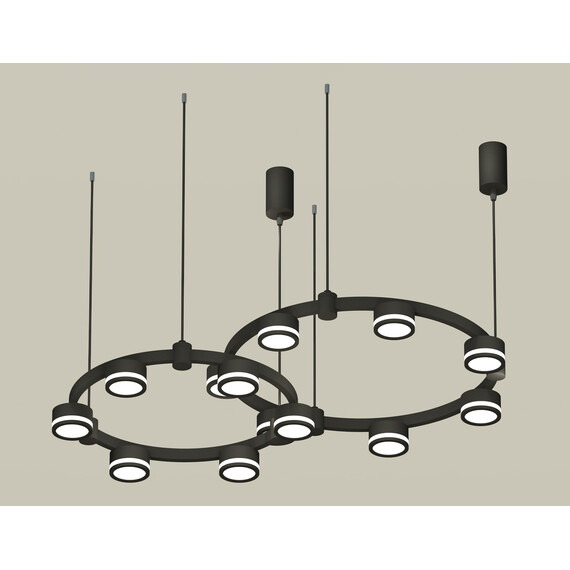 Комплект подвесного светильника с акрилом XR92091003/13 SBK/FR черный песок/белый матовый GX53 (A9209, C9238, C9232, N8415), фото 