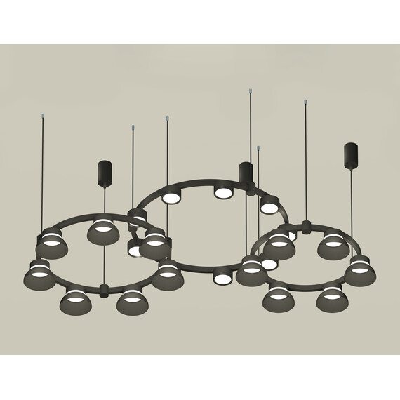 Комплект подвесного светильника с акрилом XR92092010/22 SBK/PBK/FR черный песок/черный полированный/белый матовый GX53 (A9209, C9242, C9238, C9232, N8113, N8141), фото 