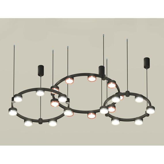 Комплект подвесного светильника XR92092100/22 SBK/PSL/PPG черный песок/серебро полированное/золото розовое полированное GX53 (A9209, C9242, C9238, C9232, N8118, N8126), фото 