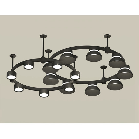 Комплект подвесного светильника с акрилом XR92221101/16 SBK/PBK/FR черный песок/черный полированный/белый матовый GX53 (A9222, A9227, C9242, C9238, N8141, N8113), фото 