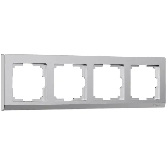 Рамка на 4 поста Stark (серебряный матовый) W0041865, фото 