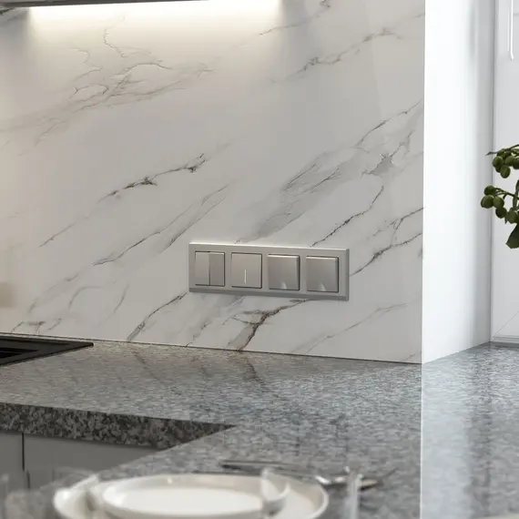 Рамка на 4 поста Stark (серебряный матовый) W0041865, фото , изображение 3