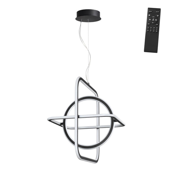359179 OVER NT23 000 черный Светильник подвесной диммируемый, в комплекте пульт ДУ IP20 LED 4000К 179W 220V ONDO, фото 