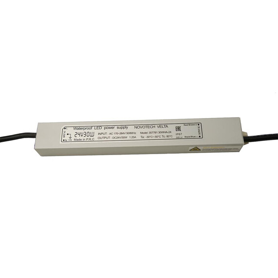 357781 VELTA Блок питания влагозащищенный IP67 30W 1.25A вход. напряжение 170-264V / выход 24V (от 1 до 5 св-в линий INGRO и WALD), фото 