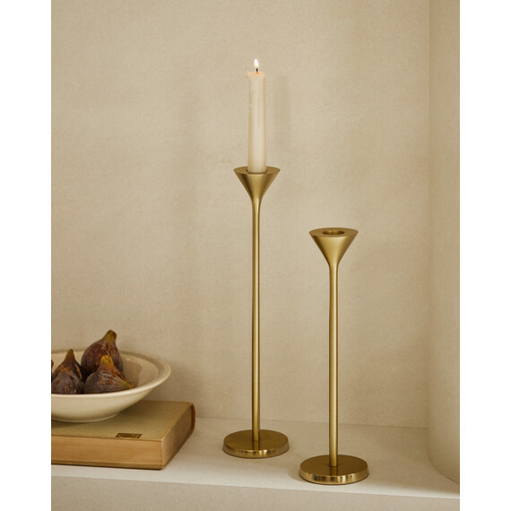 Morgana маленький золотой металлический подсвечник La Forma (ex Julia Grup) 181503, фото , изображение 2