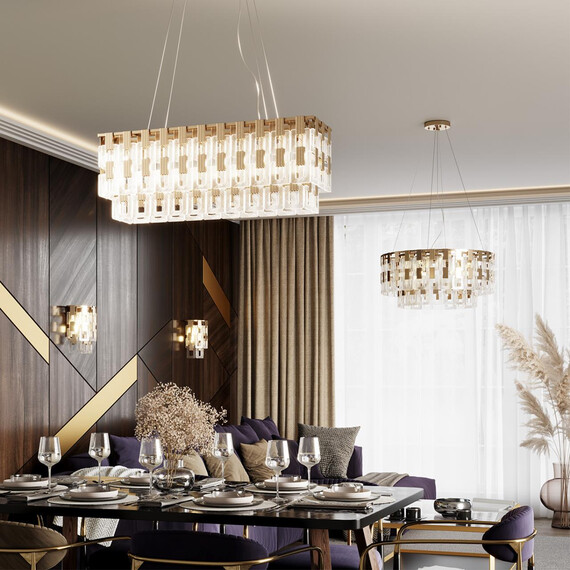 4989/9 HALL ODL22 389 золотой/стекло Люстра E14 8*40W BUCKLE, фото , изображение 4