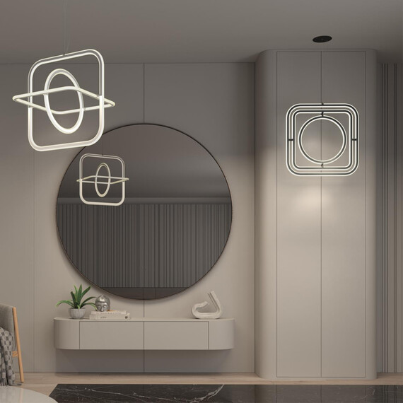 359178 OVER NT23 000 белый Светильник подвесной диммируемый, в комплекте пульт ДУ IP20 LED 4000К 179W 220V ONDO, фото , изображение 3