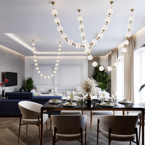 5008/80L L-VISION ODL23 золотой/прозрачный/металл/акрил Подвес LED  80W 4000K 4400Лм CRYSTAL, фото , изображение 5