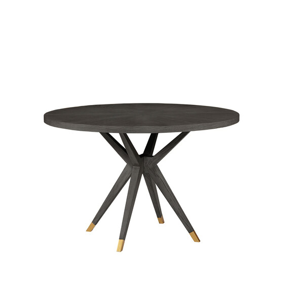 Черный обеденный стол из дуба “Изабелла” LouvreHome LHFDT1196HLN black oak, фото 