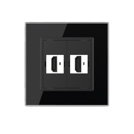 Розетка HDMI двойная чёрная, фото , изображение 2