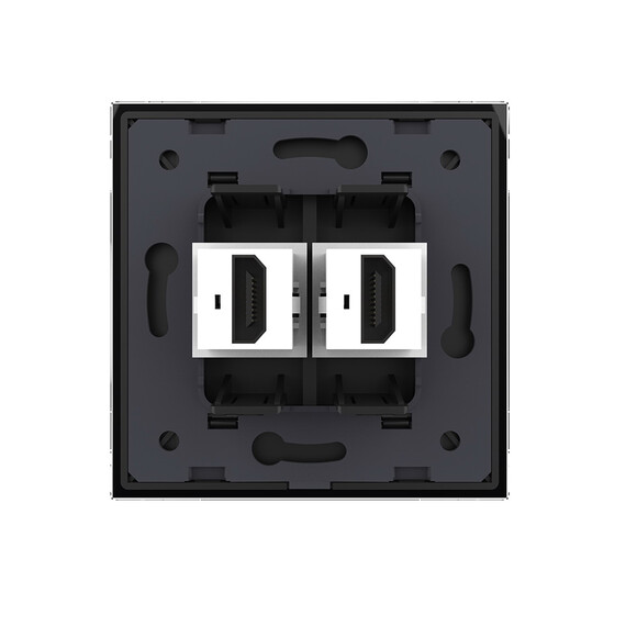 Розетка HDMI двойная чёрная, фото , изображение 4