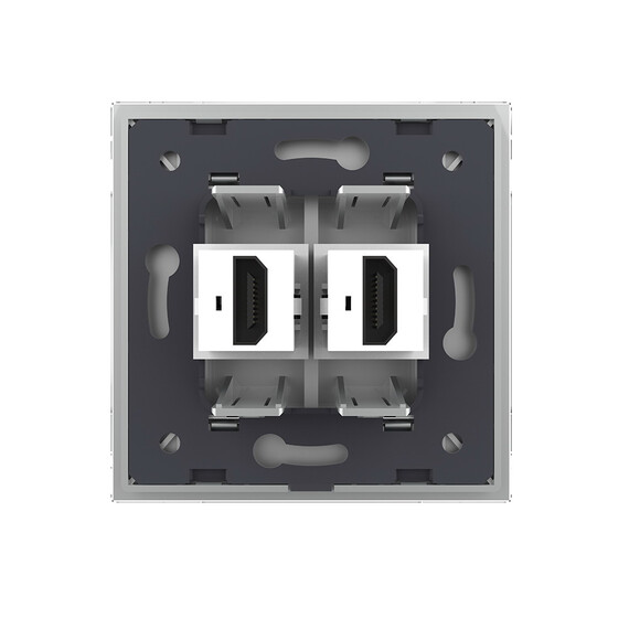 Розетка HDMI двойная серая, фото , изображение 4