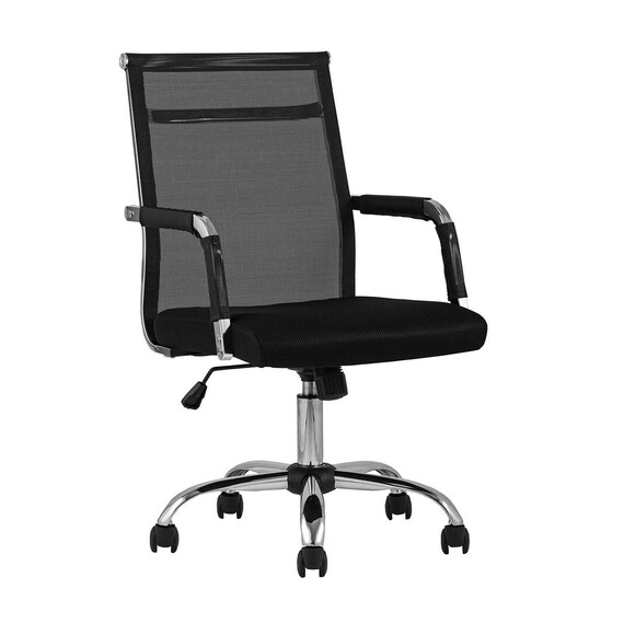TopChairs Clerk офисное черное в обивке из экокожи, механизм качания Top Gun, фото 