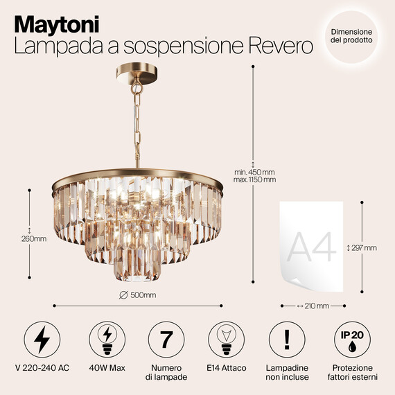 Подвесной светильник Maytoni MOD085PL-07BS, фото , изображение 5
