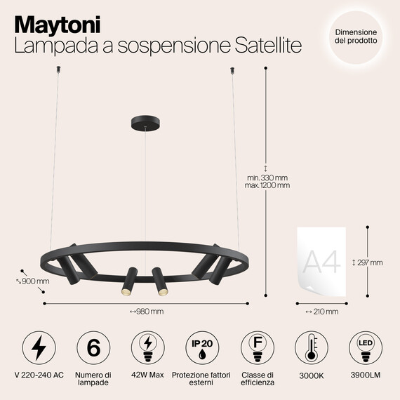 Подвесной светильник Maytoni MOD102PL-L42B, фото , изображение 11