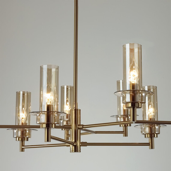 6554/9C CLASSI LN25 28 бронза/коньячный/металл/стекло Люстра потолочная E14 9*40W 220V MADONNA, фото , изображение 3