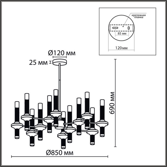 8112/24 NEOCLASSI LN25 26 черный/бронза/прозрачный, металл/стекло Люстра потолочная G9 24*30W 220V TAMARESA, фото , изображение 5