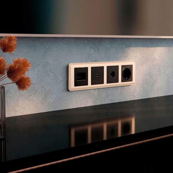 Рамка на 4 поста Werkel Stream шампань W0042111 4690389162497, фото , изображение 4