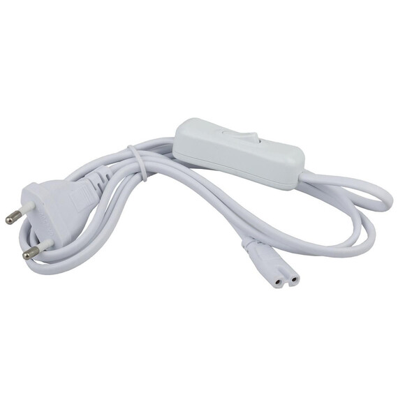 Сетевой шнур ЭРА LLED-A-CABLE-1.5m-SW-W c выключателем разъем C7 длина 1,5м, фото 
