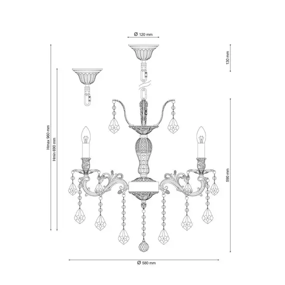 Подвесная люстра Lucia Tucci Barletta 122.6 Coffe Gold, фото , изображение 3