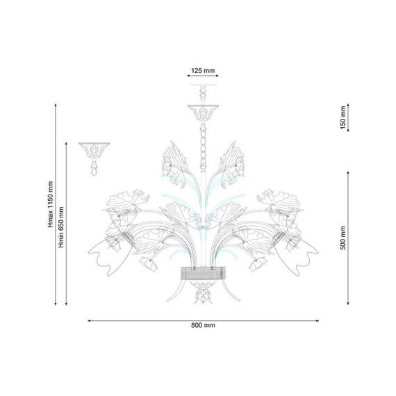 Подвесная люстра Lucia Tucci Fiori Di Rose 1760.8, фото , изображение 4
