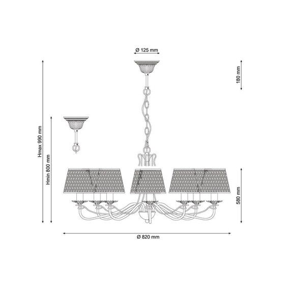 Подвесная люстра Lucia Tucci Bristol 890.8 Ivory, фото , изображение 2