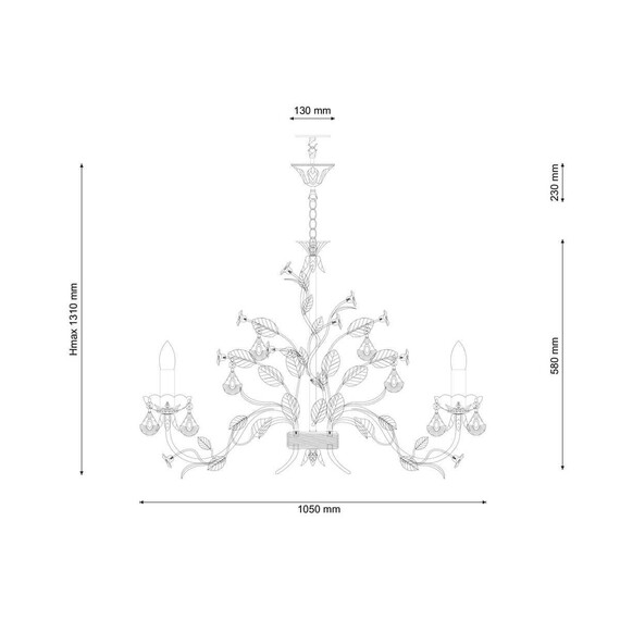 Подвесная люстра Lucia Tucci Fiori Di Rose 1770.10, фото , изображение 3