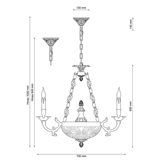Подвесная люстра Lucia Tucci Firenze 1781.6.2 Antique Gold, фото , изображение 3