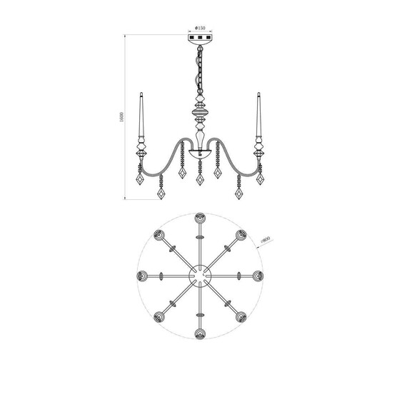 Подвесная люстра Lucia Tucci Maya 4450.8 Chrome, фото , изображение 2